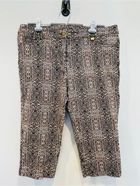 TanJay Brown and Black Printed Cropped Pants
